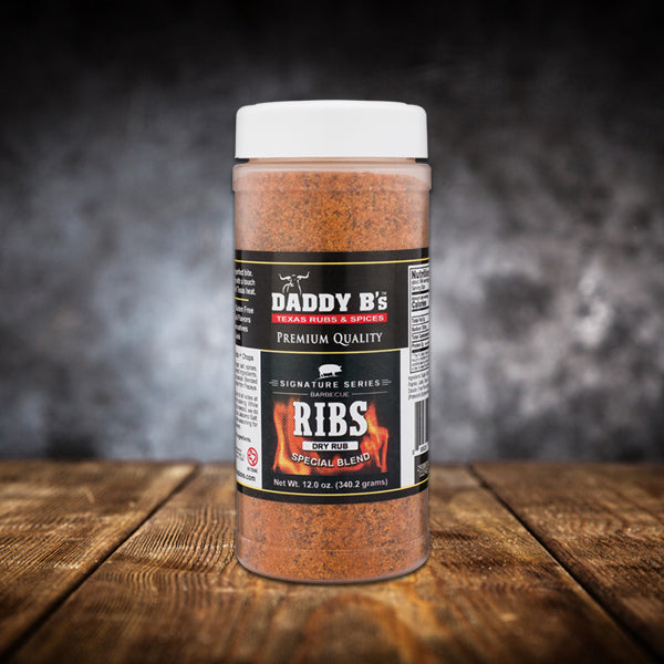 Texas Rib Rub Signature Rib Rub 12oz – Daddy B's Texas Rubs & Spices